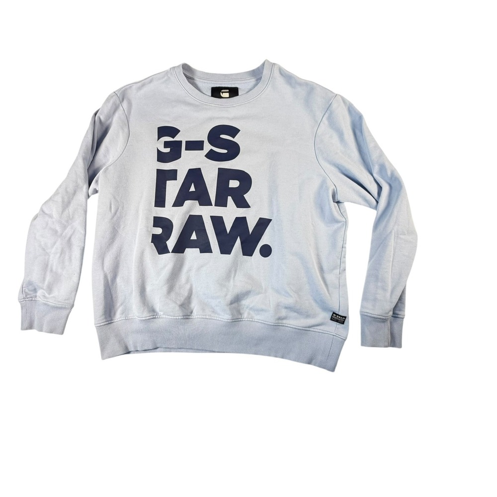 G-Star Raw Sweatshirt Men XXL Light Blue Excellent Bold GR R SW D21905-7809-599
